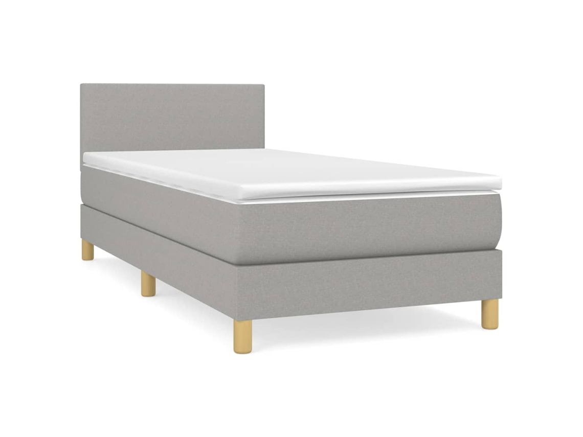 Maison Exclusive - Cama Box Spring Con Colchón Tela Gris Claro 80x200 Cm