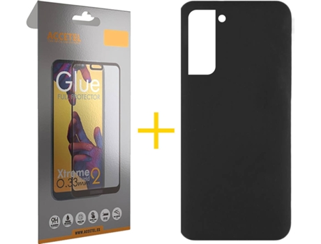 Carcasa + Protector de Pantalla para Samsung Galaxy S22 Plus 5G ACCETEL Negro