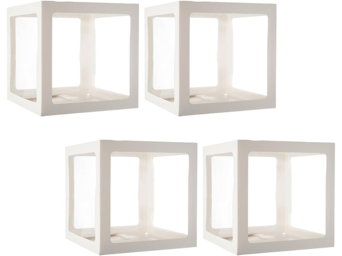Cajas Decorativas Globos Fiestas Cumpleaños Juego 4 Piezas Pvc Cartón Rígido Blanca Decoración Diy
