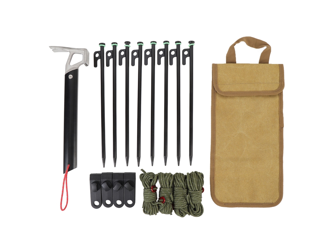 Estacas De Camping De 30 Cm Con Vientos De 4 Mm, Martillo Y Bolsa Para Tiendas De Campaña, Mochileros Y Uso Al Aire Libre.