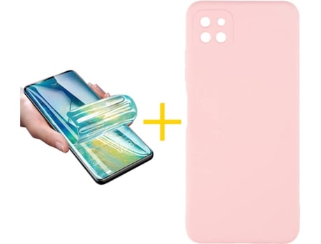 Carcasa + Protector de Pantalla para Oppo A73 5G ACCETEL Rosa Pastel