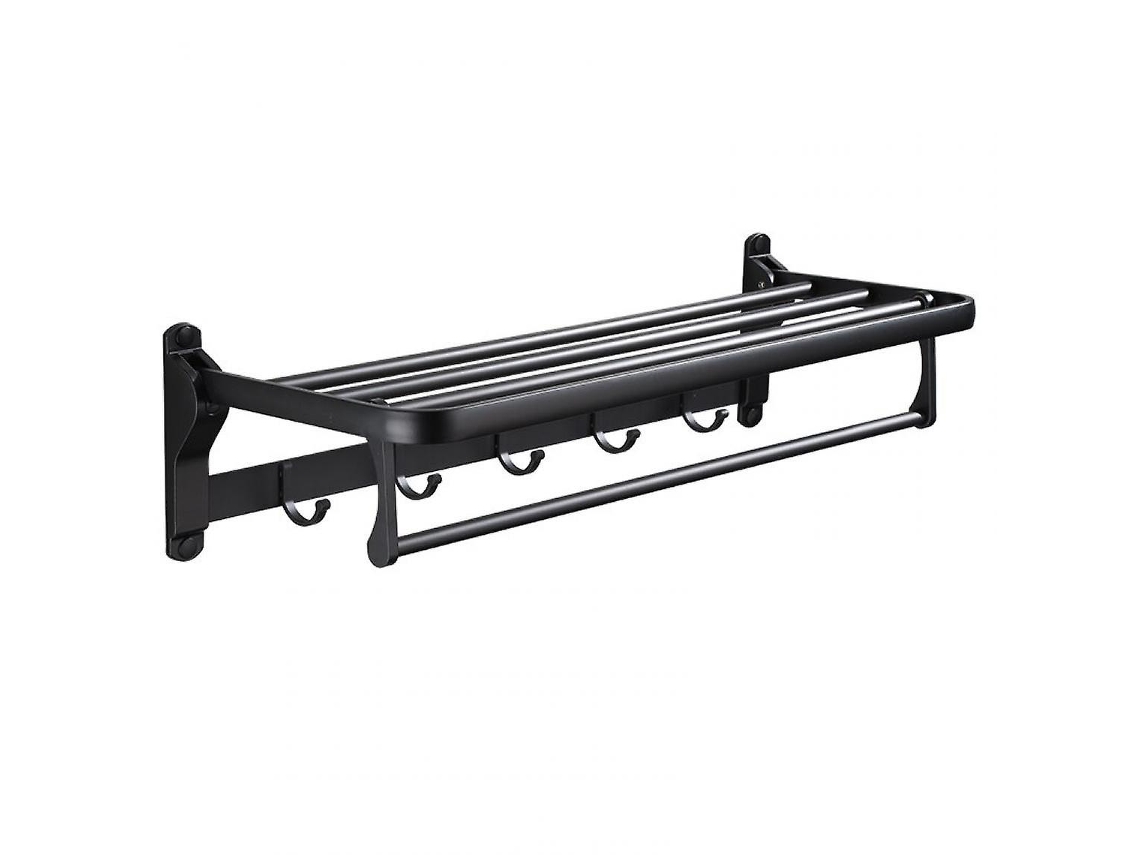 Toallero plegable de aluminio negro Space para baño Gusshious (negro)