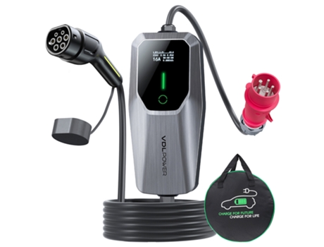 Cargador EV portátil VDLPOWER EC31 11KW carga rápida Cable de carga de 5m tipo 2 CEE enchufe trifásico
