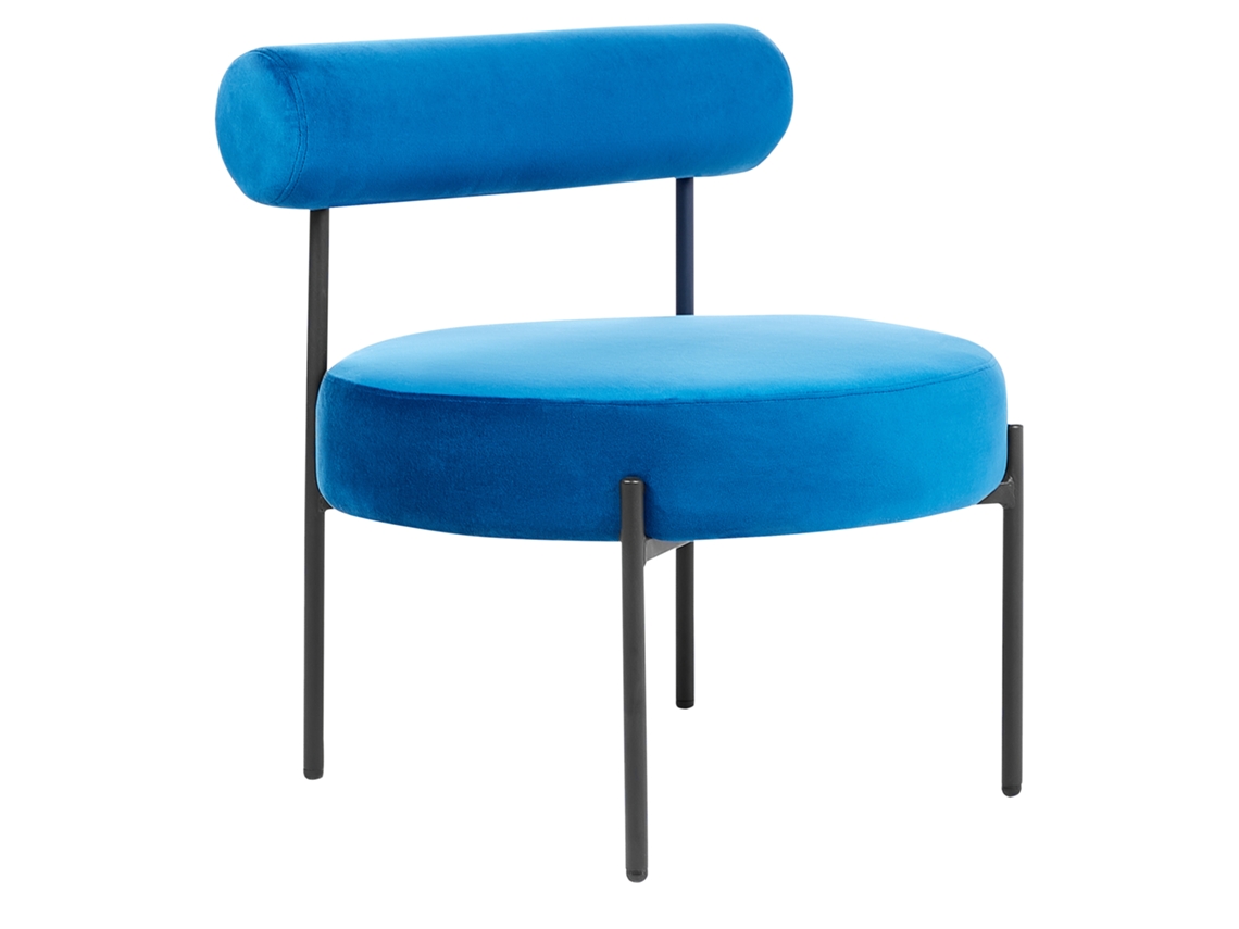 Sillón BELIANI Alpha de Terciopelo Azul 60x60x66