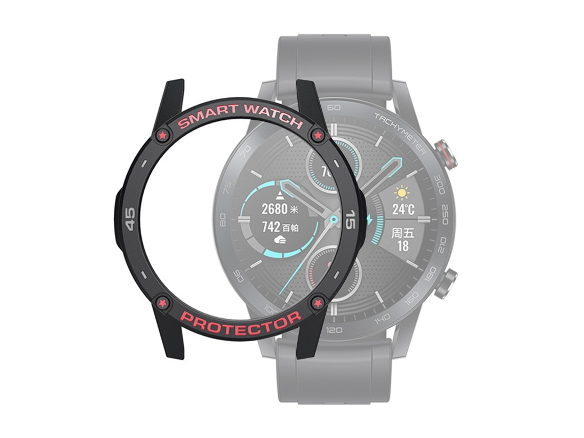 Funda protectora de TPU Huawei Honor Magic 2 de 46 mm para reloj inteligente, color: negro + gris rojo