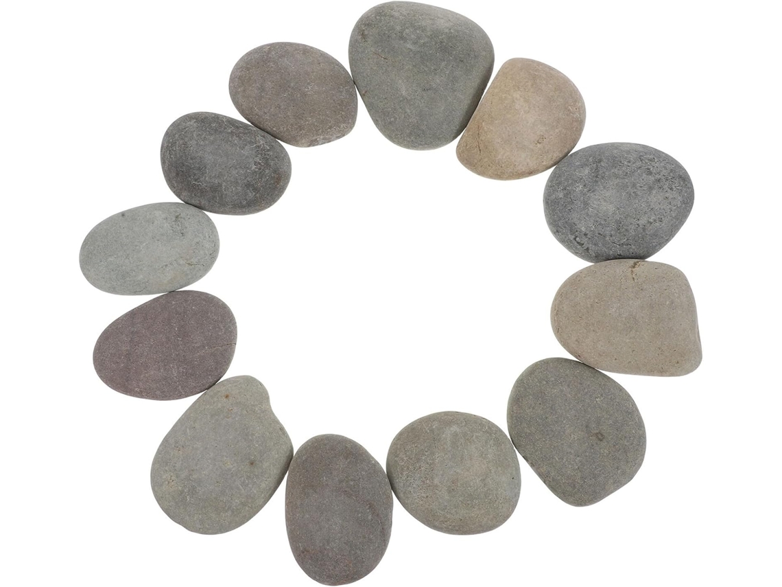 Juego De 12 Piedras Planas Para Manualidades, Piedras De Río Grises