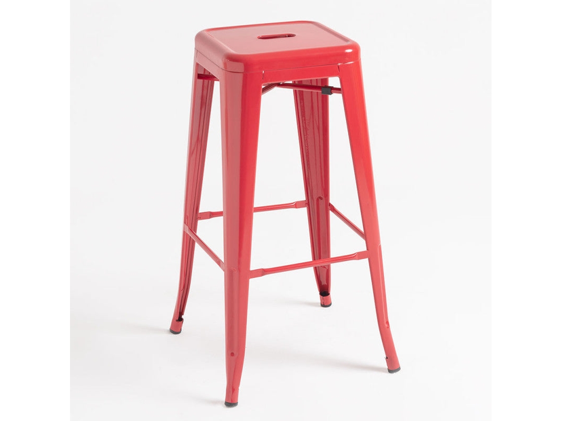 DUDECOR Taburete Alto Leeds Rojo
