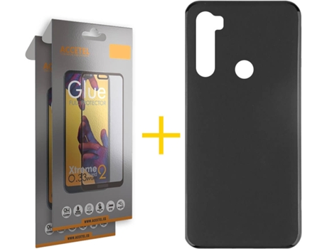 Kit Funda + 2 Protectores de Pantalla Xiaomi Redmi Note 8T ACCETEL Full Liso (Negro)