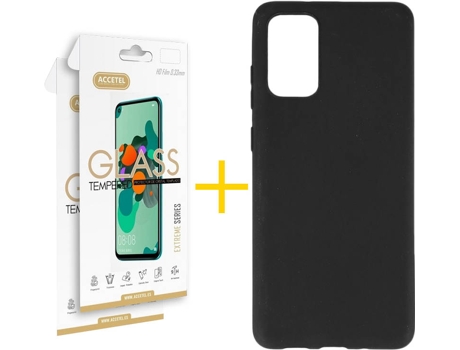 Kit Funda + 2 Protectores de Pantalla Samsung Galaxy S20 + Plus 5G ACCETEL Liso (Negro)