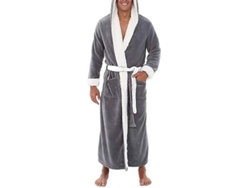 Bata de baño nocturna con capucha de poliéster suave para hombre, modelo 2026.