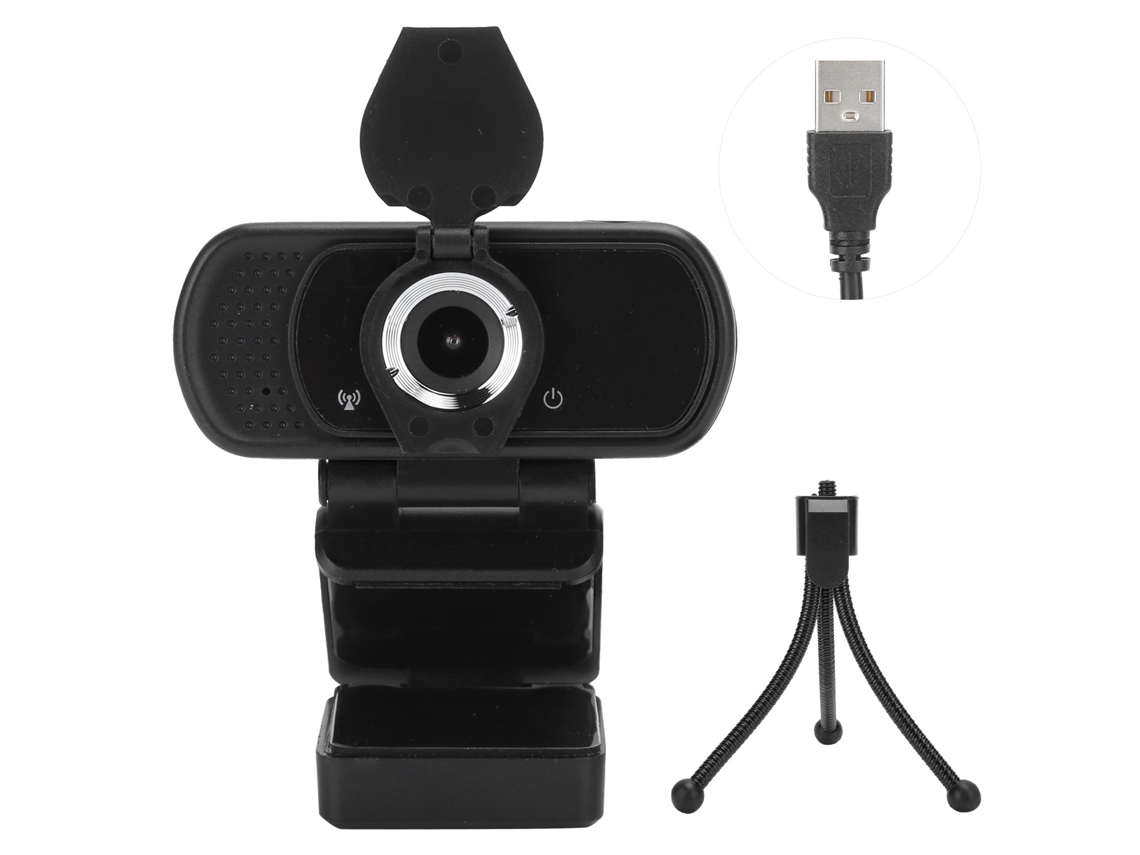 Cámara Web 1080p Con Micrófono, Trípode Mini Y Accesorio De Cámara De Computadora Usb Sin Controlador