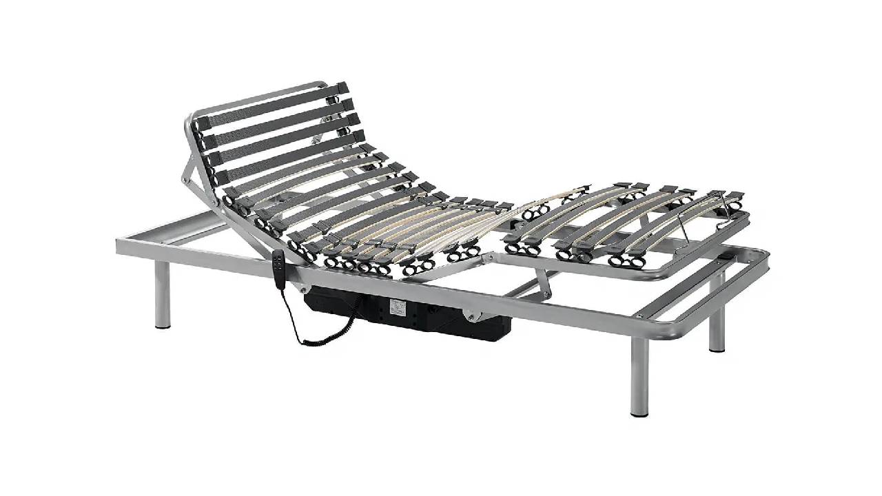 Somier ERGONOMIC 90X190 | Häusbed | 5 planos diferentes de articulación | Altura 35cm | Pintura Epoxi Gris.