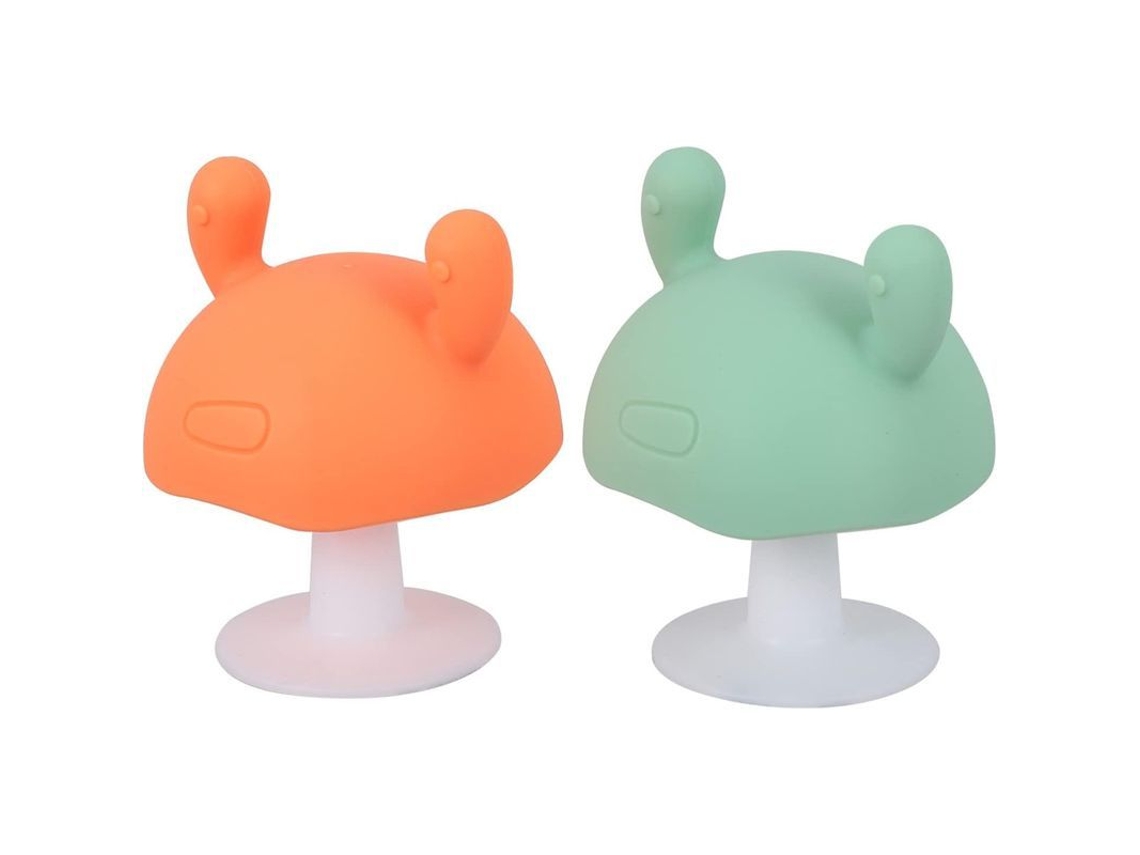 Paquete De 2 Chupetes Con Forma De Hongo Para Bebés De 0 A 6 Meses: Palito De Silicona Suave Y Seguro Para La Dentición.