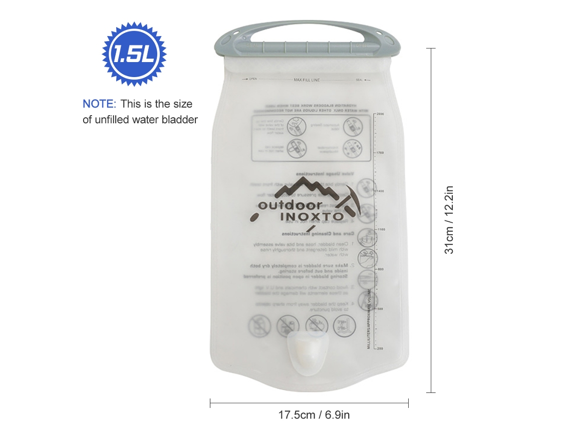Bolsa De Agua Hidratación 1.5l Sin Fugas Para Mochila De Hidratación Ciclismo Senderismo Running Escalada