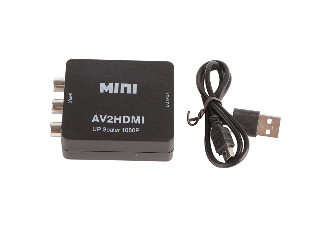 Veloriskku-conversor Av Para Hdmi 1080p De Baixo Consumo Preto Para Tv 5v