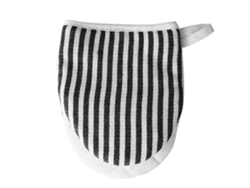 Guantes resistentes al calor para microondas con correa y estampado de rayas en algodón grueso