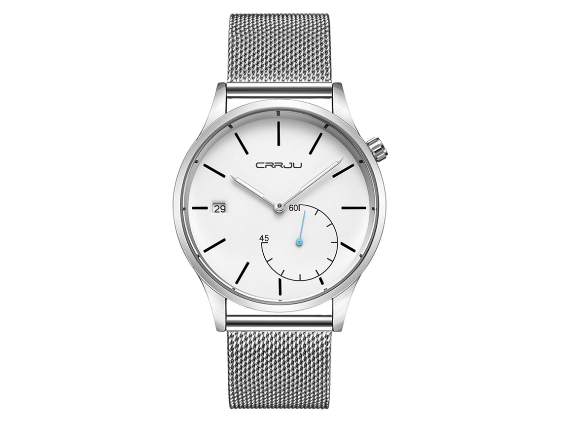 Reloj De Pulsera Clásico, Informal Y Moderno Para Hombre Con Brazalete Plateado Y Movimiento De Cuarzo.