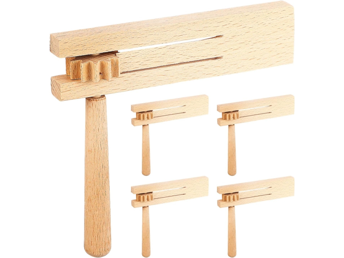 Juego de 5 sonajeros de madera, sonajero tradicional - Instrumento de madera portátil para eventos.