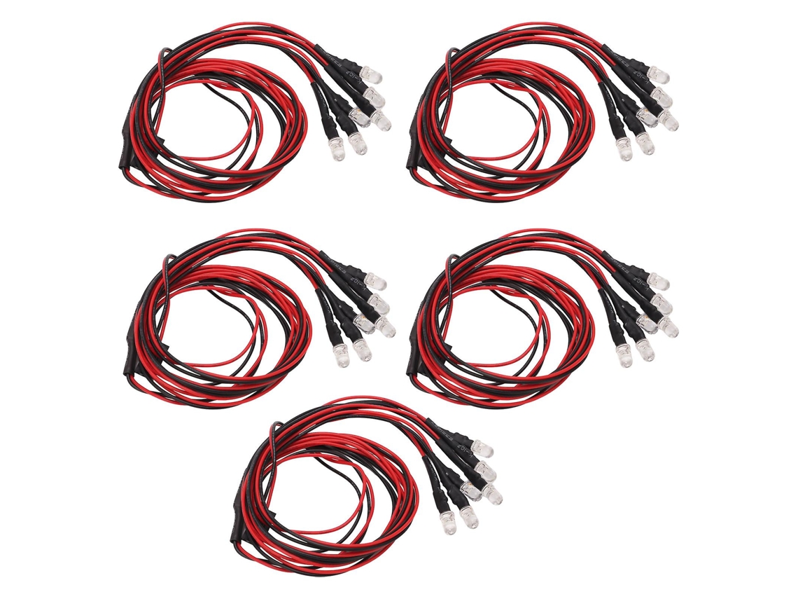 Kit de 5 luces LED para coche RC, 24,8 pulgadas, 6 LED por pieza, silicona duradera, fácil instalación. Vayotoy