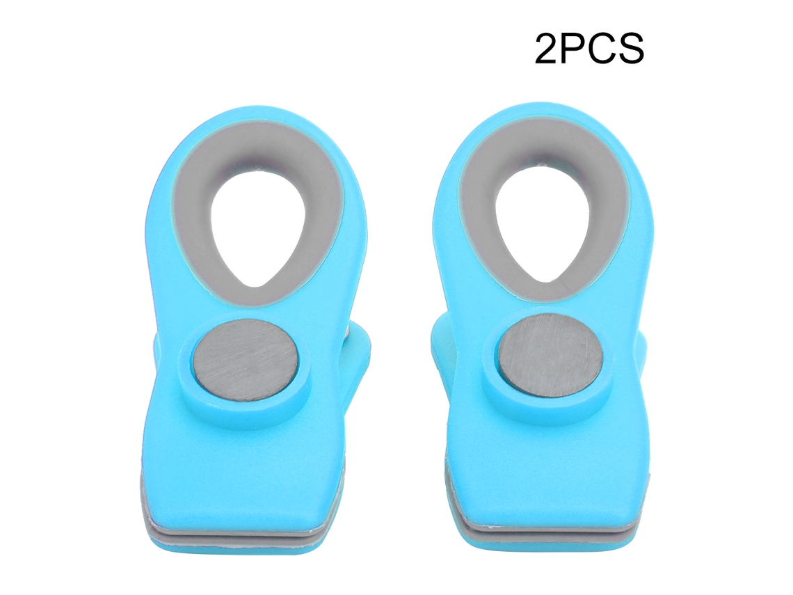 2 Pinzas Para Alimentos Con Cierre Ondulado Y Efecto De Sellado Magnético, Para Conservar La Frescura De Los Alimentos En La Cocina, Color Azul.