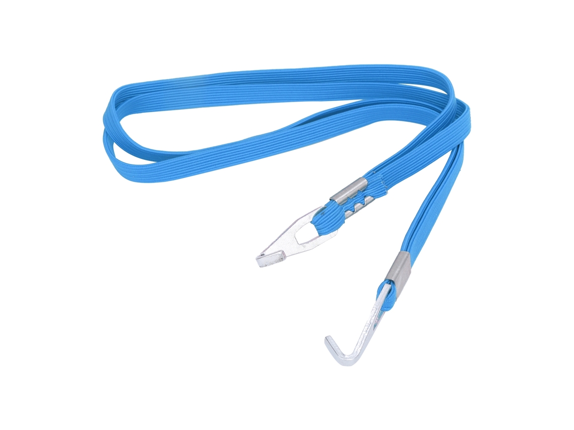 Cuerda Elástica Para Equipaje De Bicicleta Con 2 Ganchos, Extensible De 80 A 200 Cm, De Acero Inoxidable Y Aluminio, Color Azul.