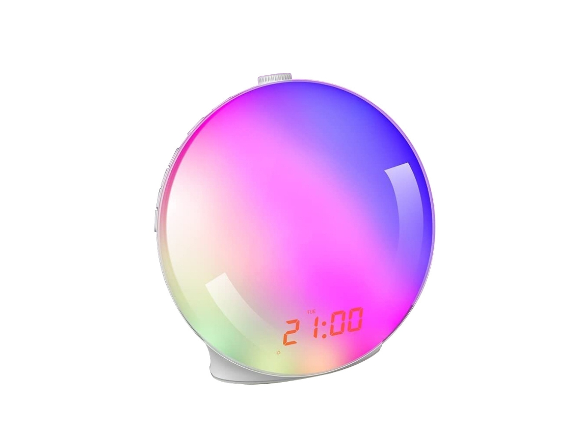 Reloj Despertador Luz Del Sol, Simulación De Atardecer, 7 Sonidos Naturales, Radio Fm, Función Snooze Y Luz Nocturna.