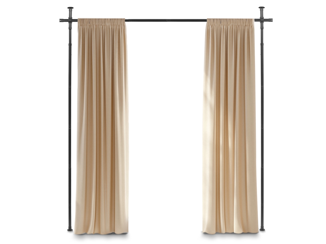 Todeco Divisor De Ambientes, Barra De Cortina, Separador De Habitación Sin Taladrar, 122-305 Cm De Alto, 70-175 Cm De Ancho