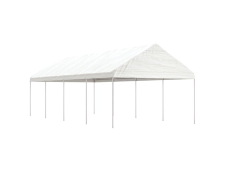 Cenador con techo polietileno blanco 8.92x4.08x3.22 m VIDAXL