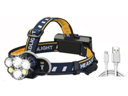 Linterna frontal recargable, Chronos Lantern-0125 Lámparas frontales LED de 6 modos, linterna de alto lumen, linterna frontal impermeable (negro) YIZHOOD