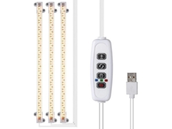 Luz De Crecimiento Led Solar, 3 Barras Usb, Temporizador Automático, Espectro Completo Para Plantas