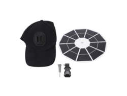 Panel solar redondo de 20 W con gorra de béisbol, regulador USB dual de 5 V, carga rápida, portátil, para acampar al aire libre.