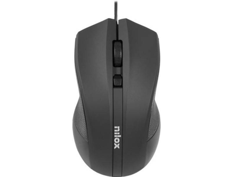 Ratón NILOX MOUSB1002 (USB - Óptico - 1600 dpi - Negro)