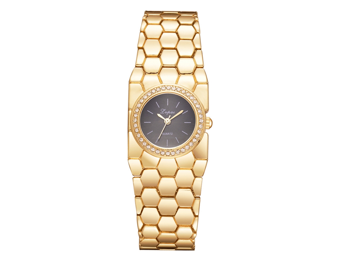 Reloj De Pulsera Para Mujer Con Diamantes De Imitación, Cuarzo De Aleación, Lvpai Business, Oro Para Mujer, Negro