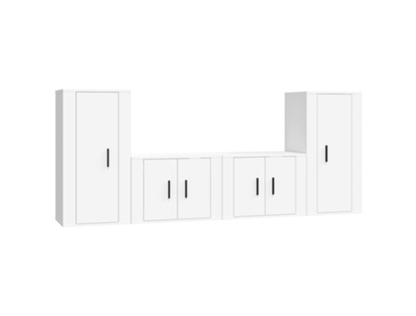 Conjunto 4 de muebles para TV VIDAXL madera contrachapada blanco