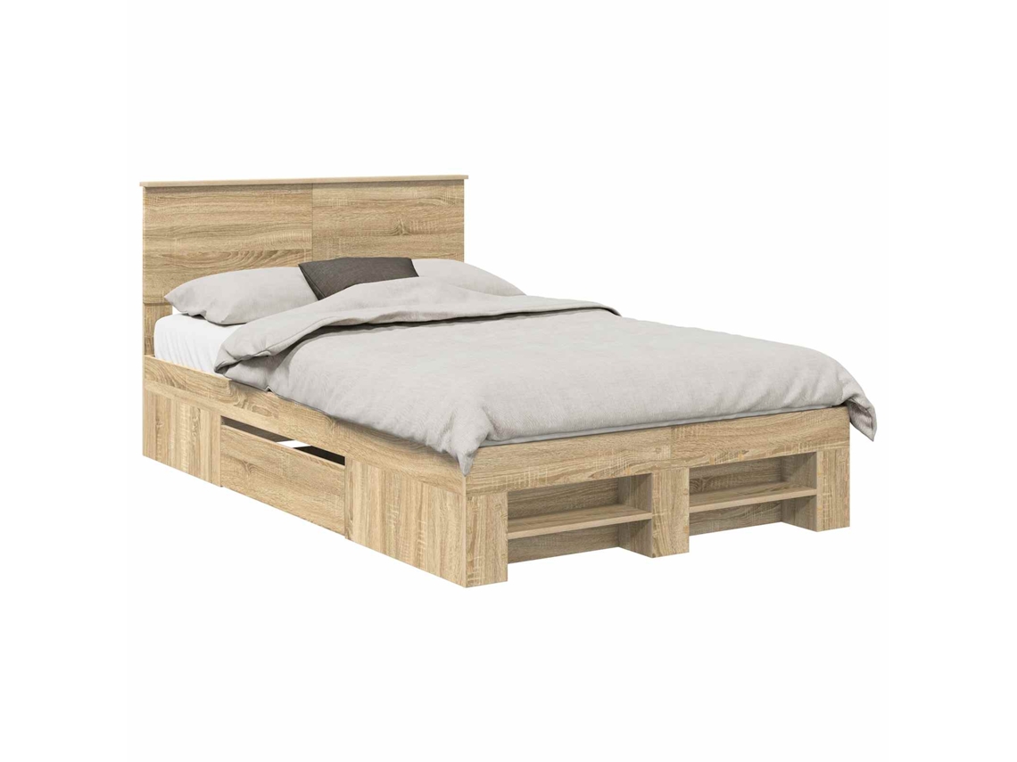 Maison Exclusive - Estructura De Cama Con Cabecera Roble Sonoma 120 X 200 Cm