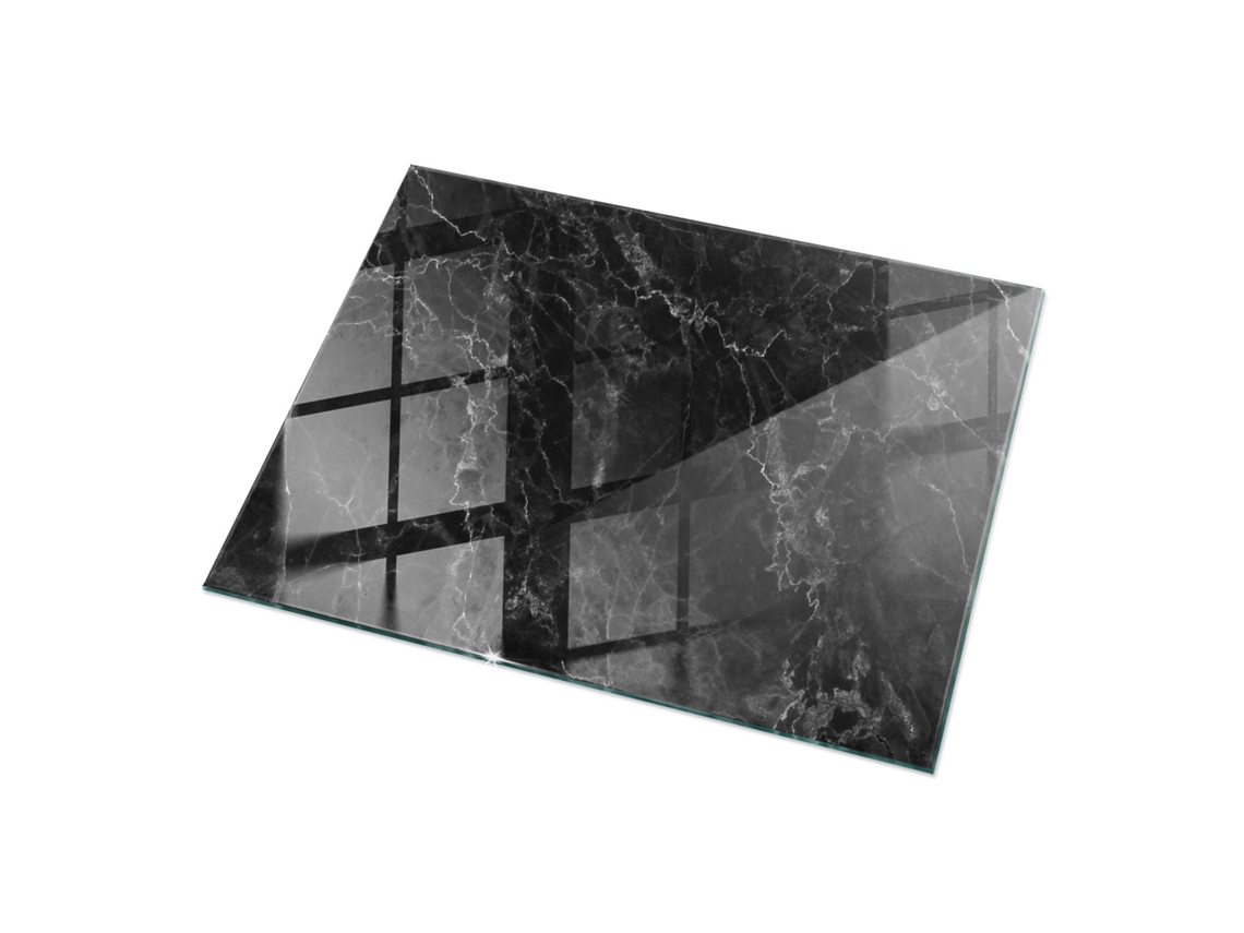 Tapa De Mesa Rectangular Espelharte (120x80 Cm - Patrón De Mármol Con Vetas - Negro)