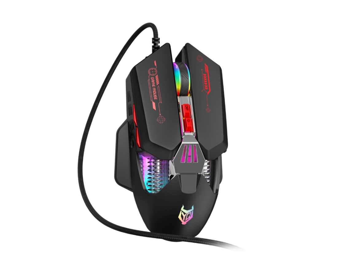 Ratón Para Juegos Con Cable (negro), Rgb, 60 Ips, 12800 Dpi