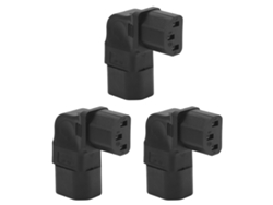 3pcs Adaptador De Corrente Iec320 C14 Para C13 Ângulo Reto 90 Graus 250v 2500w Pvc