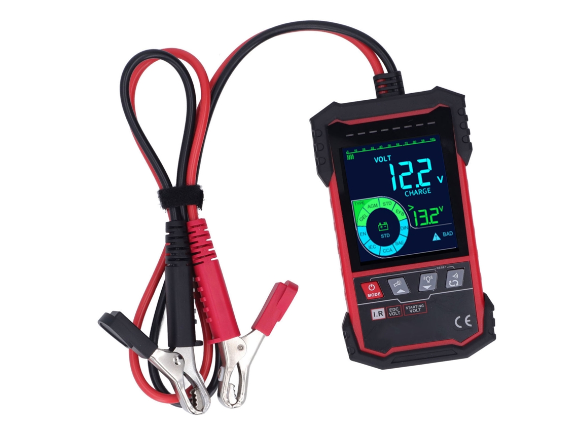 Probador De Baterías De Coche 12v 24v 100-1999 Cca Analizador De Alternador Pantalla De 3,2 Pulgadas