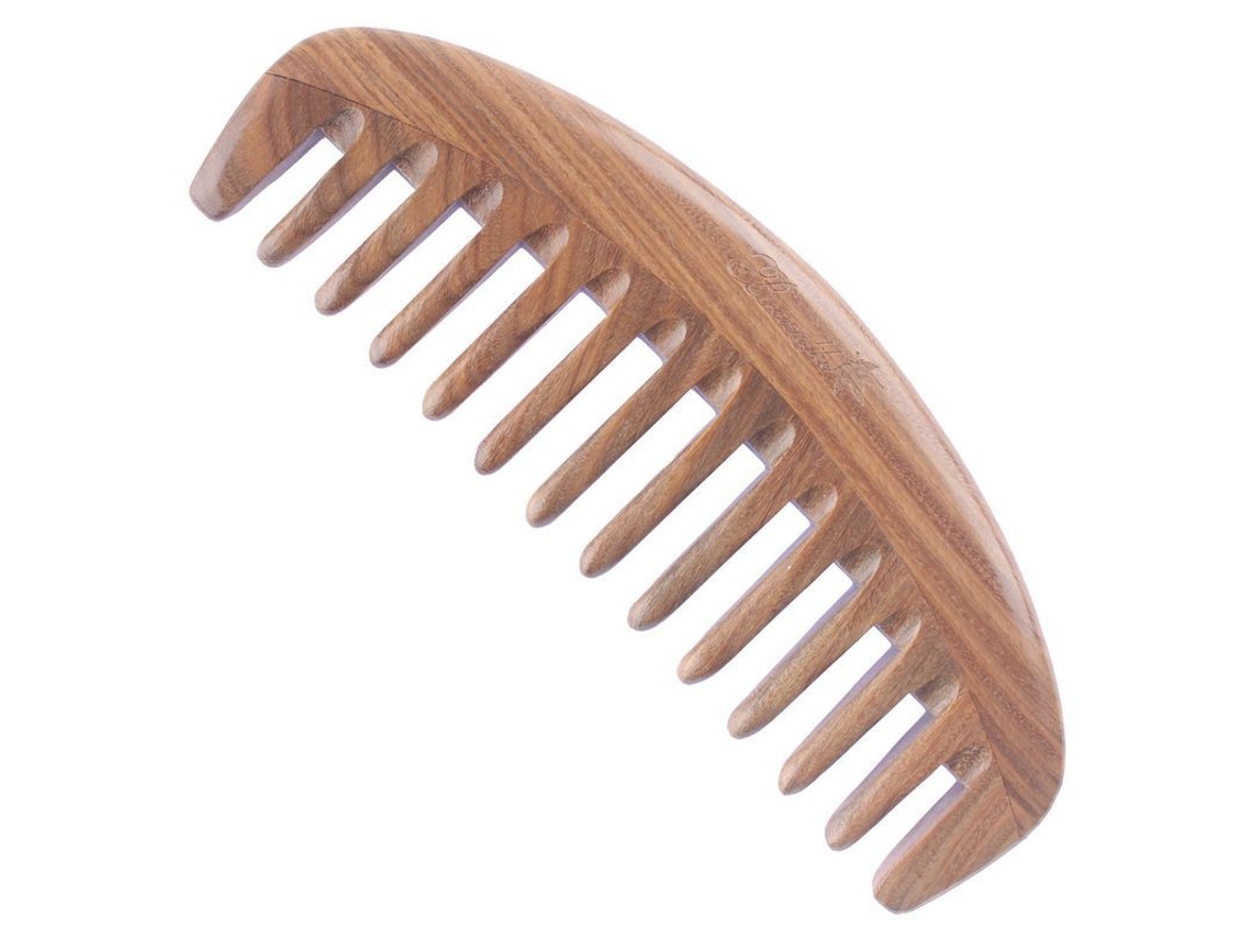 Peine De Dientes Anchos De Sándalo Natural - Antiestático Para Cabello Rizado, Para Hombres Y Mujeres.