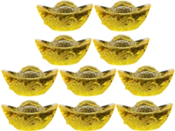 Estatua decorativa de un dragón de cristal amarillo con acabado dorado, estilo retro, 10 piezas, artesanía refinada, decoración GOKOCO