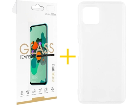 Funda y Protector de Vidrio 1x Samsung Galaxy A22 5G SKYHE Silicona Líquida Transparente