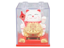 2026-gato De La Suerte Solar Con Brazo Moviéndose De Plástico Cute Expresión Vívida Para Regalo Decoración Blanco