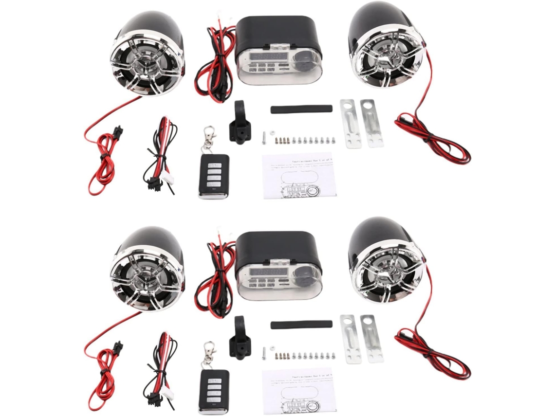2 Sistemas De Audio Para Motocicleta, Altavoces Estéreo Impermeables, Radio Fm Para Scooter, Bluetooth, Usb, Tf Y Mp3.