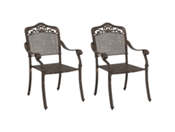 Maison Exclusive - Juego de 2 sillas de jardín de bronce, 55 x 55 x 92,5 cm, aluminio