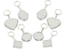 Porte, Clés Miroir En Métal Argenté Double Face