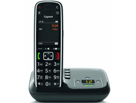 Teléfono inalámbrico Dect negro con contestador automático Gigae720Anoir