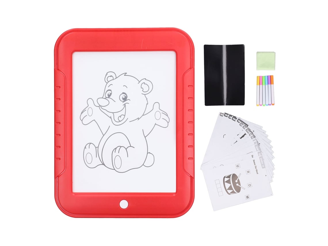 Quadro De Desenho Fluorescente Luminoso Com Canetas Não Tóxicas Brinquedo Puzzle Vermelho