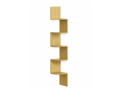 Estante De Canto Relaxdays, Axlxp 125 X 20 X 20 Cm, 5 Prateleiras, Mdf, Design Ziguezague, Suspensa, Natural
