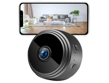 Cámara de Seguridad Sin Cables 1080P Wifi Vigilancia Doméstica con Aplicación Remota para Oficina en Casa Coche Bebé Mascota Gato Perro Negro YIZHO...
